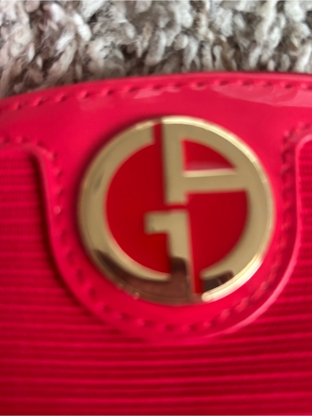 Red Mini Crossbody with Gold Logo Accent